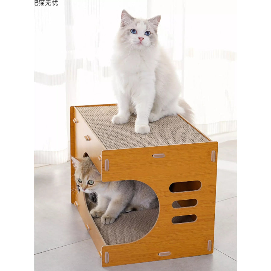 Wooden Corrugated Paper Cat House Apparel and Accessories