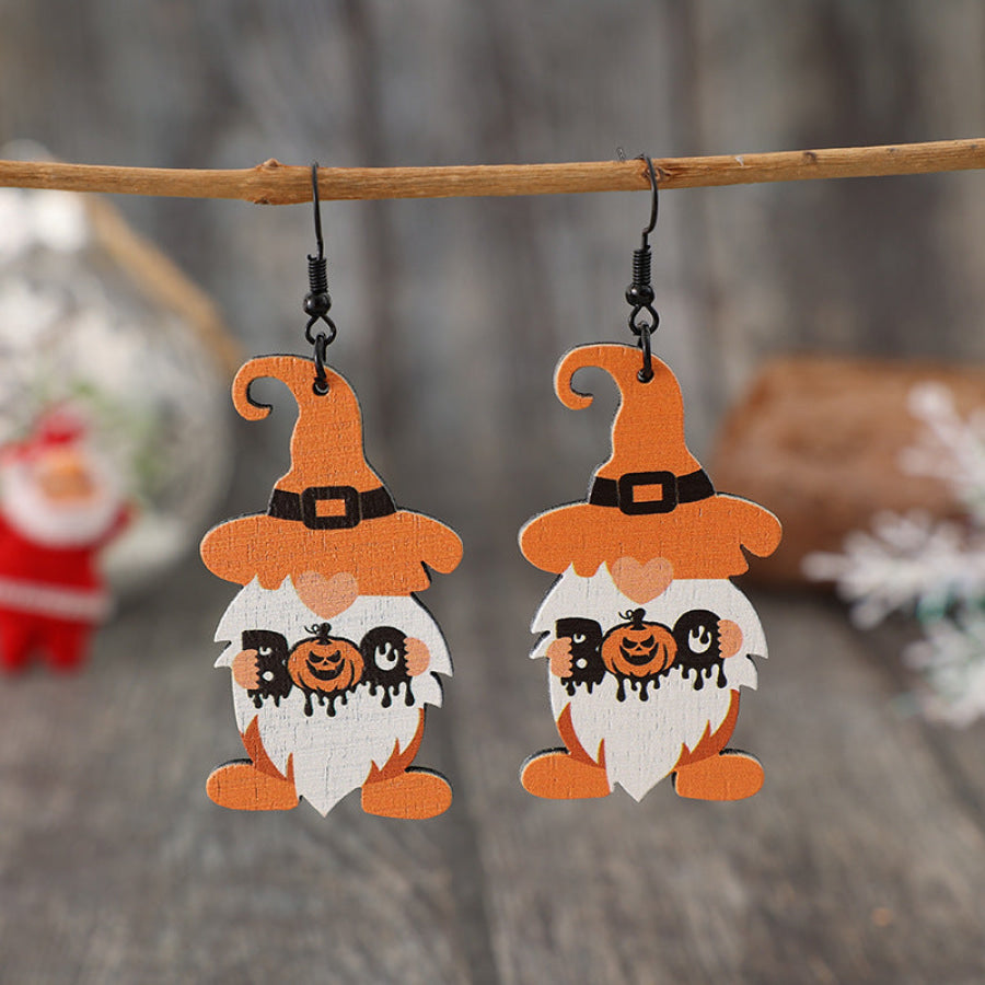 Wooden Dwarfs Pumpkin Dangle Earrings Tangerine / One Size Apparel and Accessories