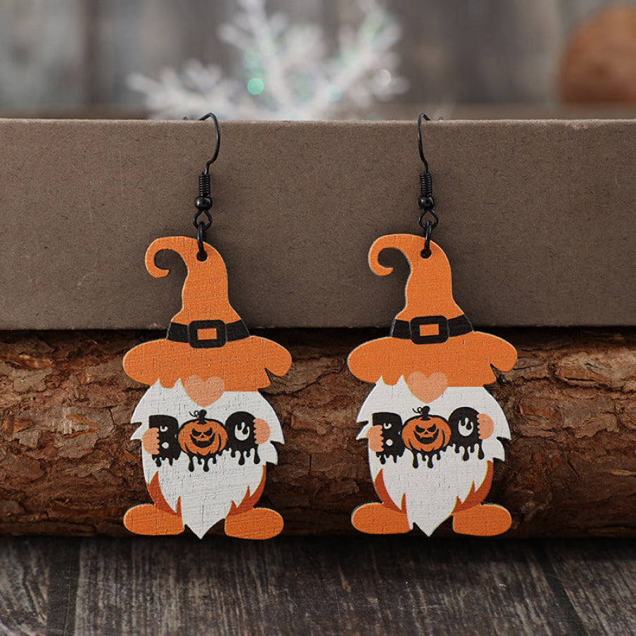 Wooden Dwarfs Pumpkin Dangle Earrings Tangerine / One Size Apparel and Accessories