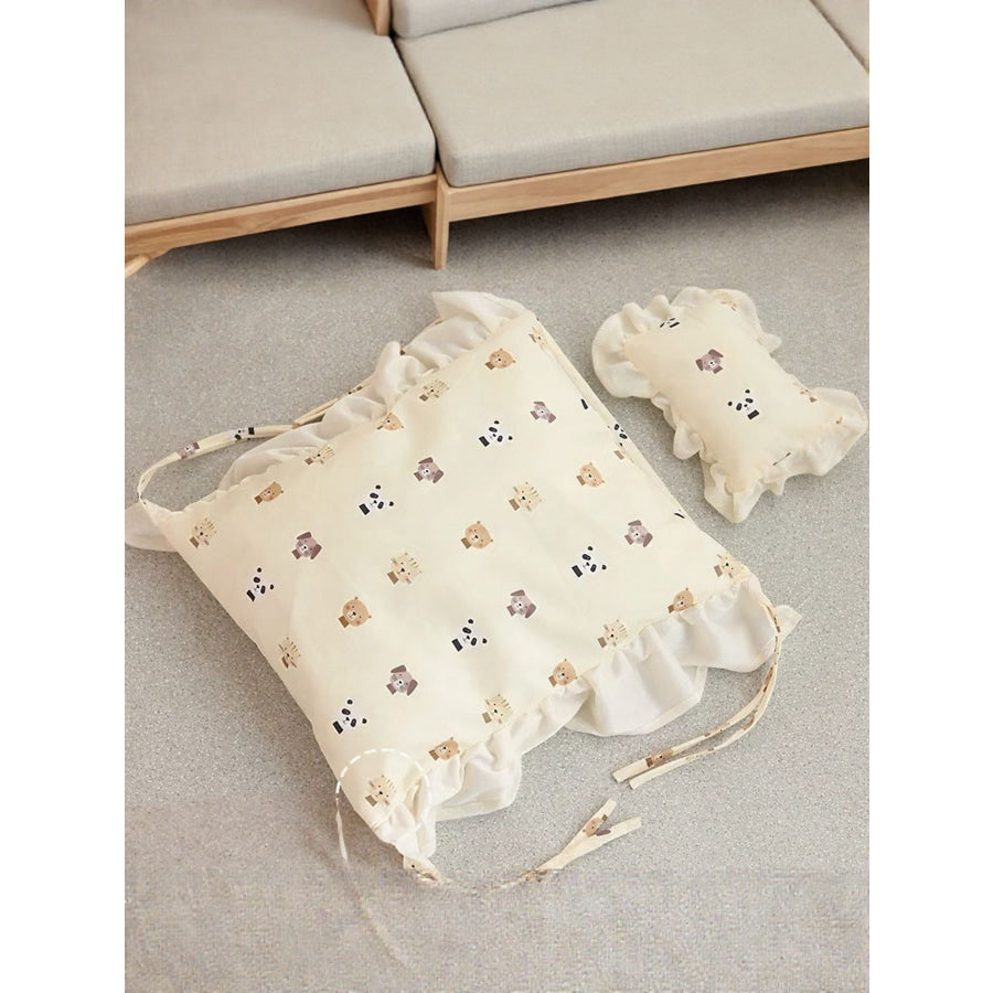 Wooden Pet Bed Animal Mattress + Pillow / S Apparel and Accessories