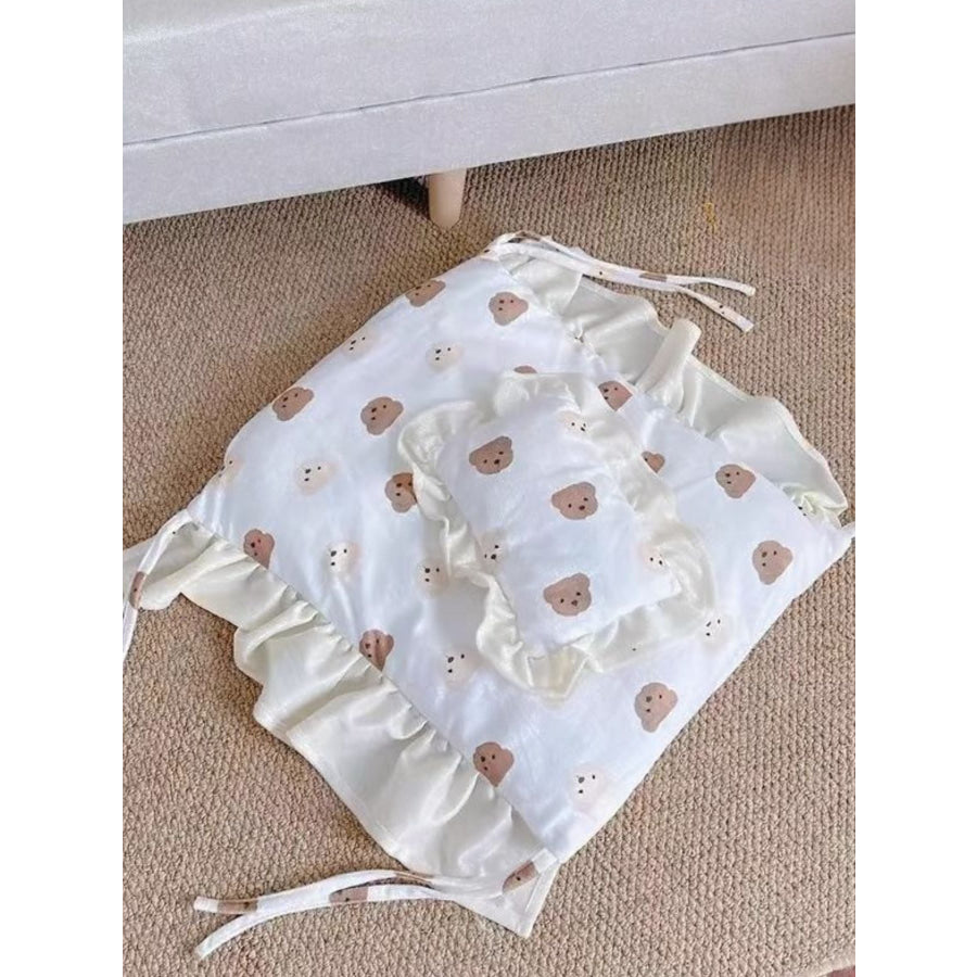 Wooden Pet Bed Bear Mattress + Pillow / S Apparel and Accessories