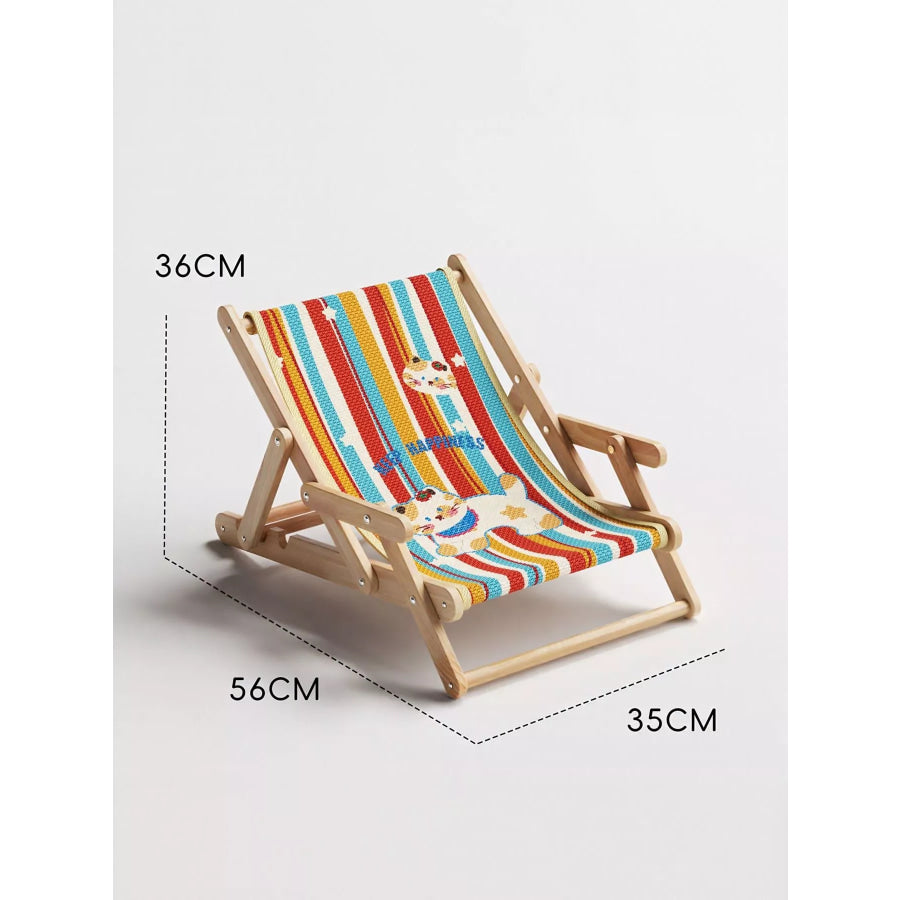 Wooden Pet Chair Streaked Cat Pattern / One Size Apparel and Accessories
