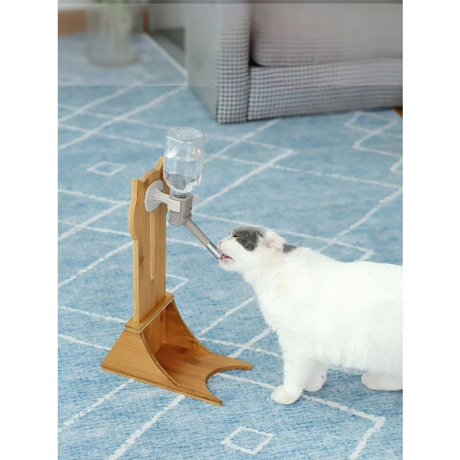 Wooden Pet Water Dispenser Gray / One Size Apparel and Accessories