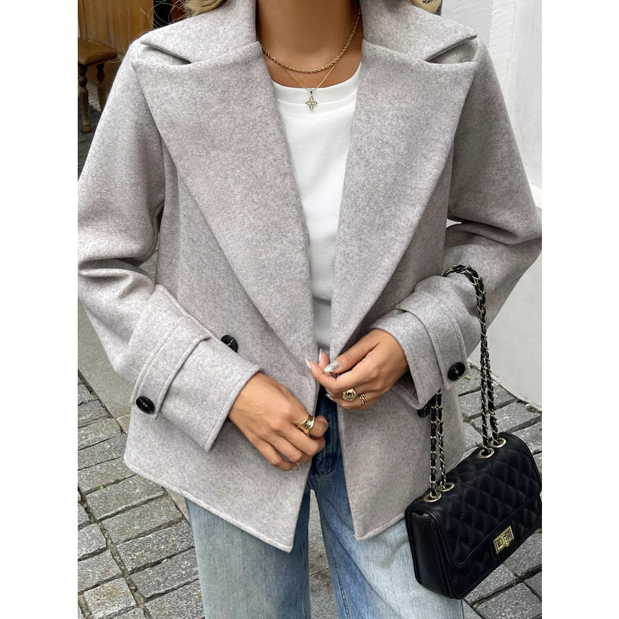 Wool Blend Double-Breasted Jacket Apparel and Accessories