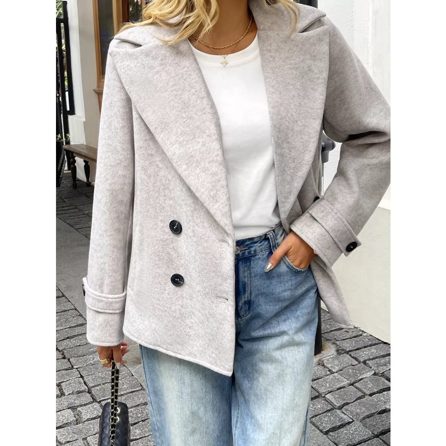 Wool Blend Double-Breasted Jacket Apparel and Accessories