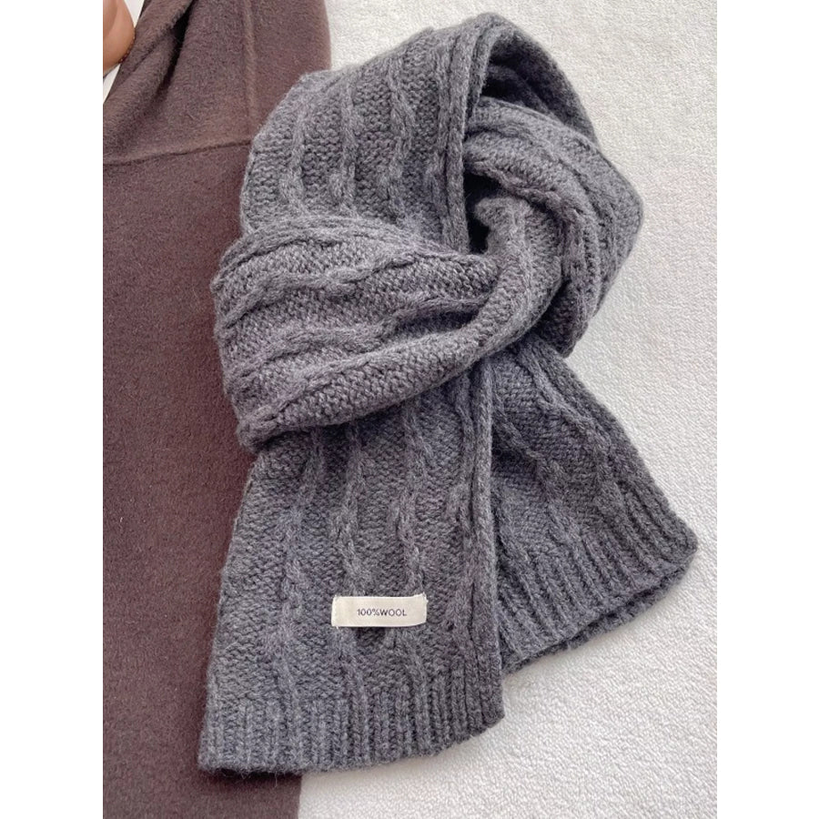 Wool Cozy Cable Knit Scarf Apparel and Accessories