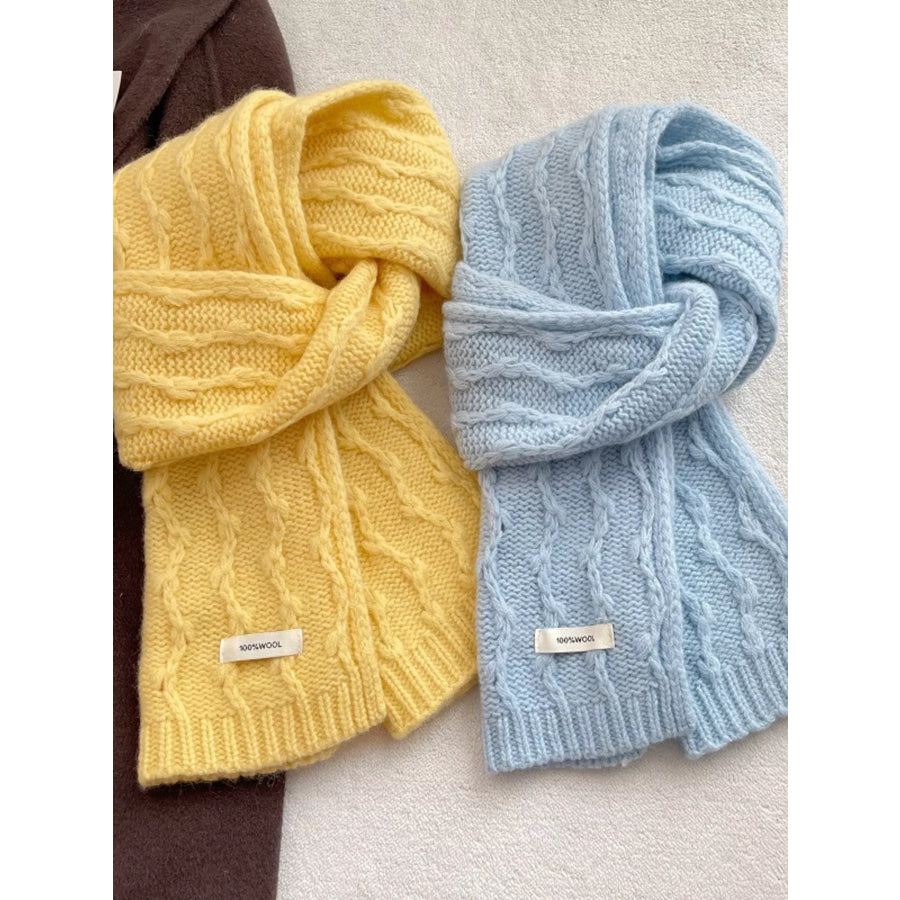 Wool Cozy Cable Knit Scarf Apparel and Accessories