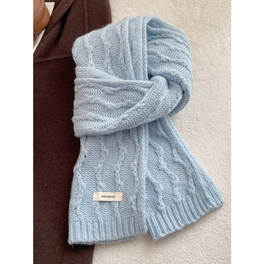 Wool Cozy Cable Knit Scarf Apparel and Accessories
