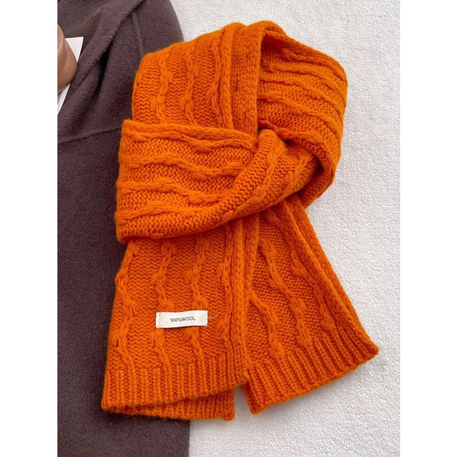 Wool Cozy Cable Knit Scarf Apparel and Accessories