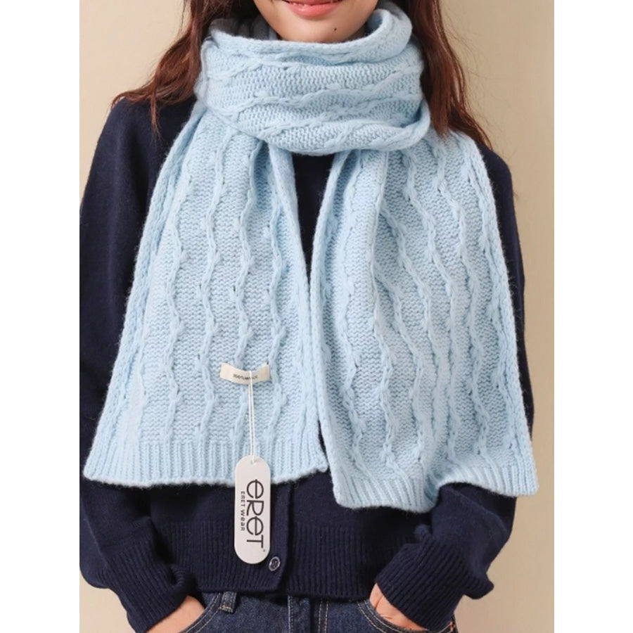 Wool Cozy Cable Knit Scarf Sea salt Blue / ONESIZE Apparel and Accessories