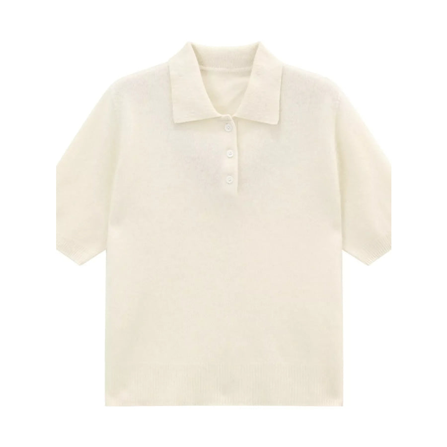 Wool Short-Sleeve knitted Polo Shirt Apparel and Accessories