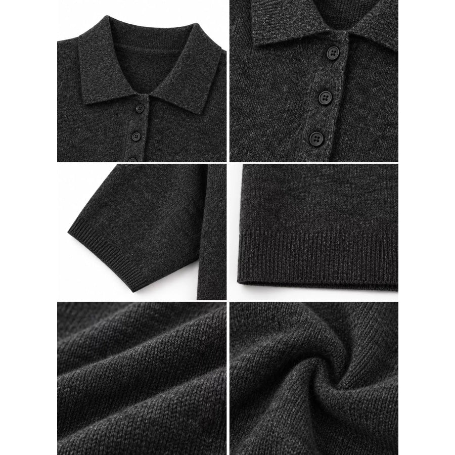 Wool Short-Sleeve knitted Polo Shirt Apparel and Accessories