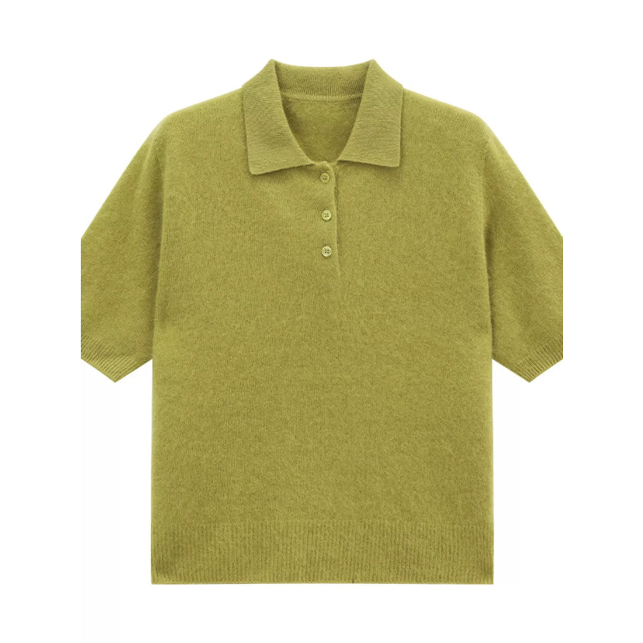 Wool Short-Sleeve knitted Polo Shirt Apparel and Accessories