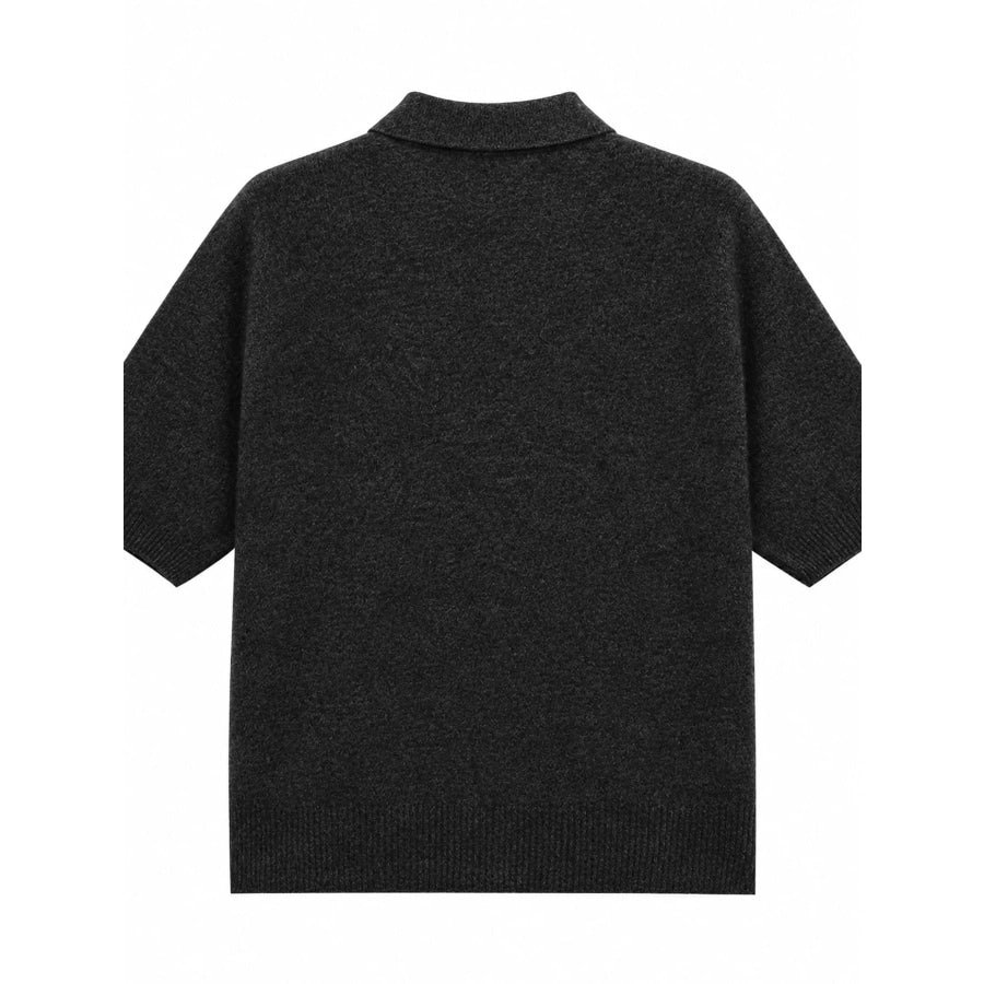 Wool Short-Sleeve knitted Polo Shirt Apparel and Accessories