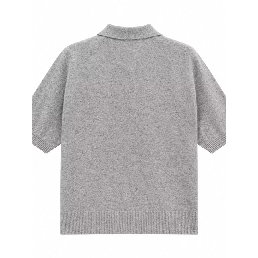 Wool Short-Sleeve knitted Polo Shirt Apparel and Accessories