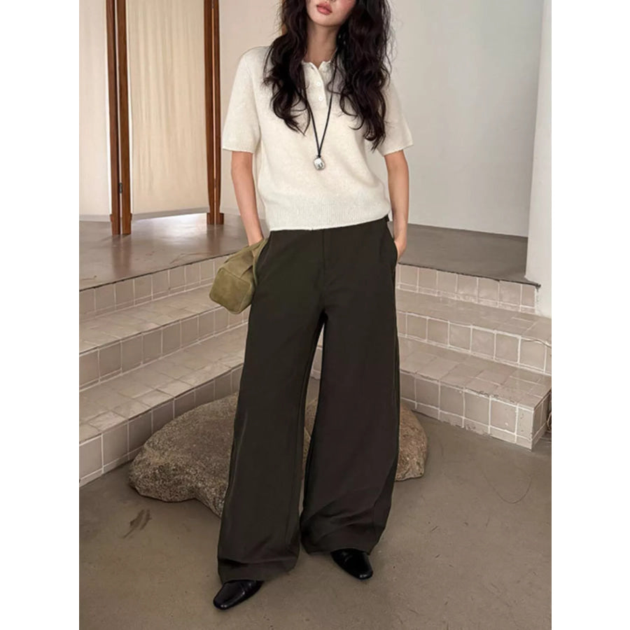 Wool Short-Sleeve knitted Polo Shirt Apparel and Accessories