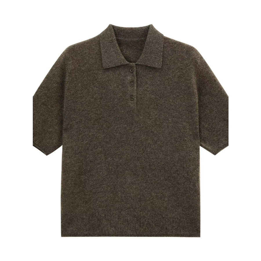 Wool Short-Sleeve knitted Polo Shirt Apparel and Accessories