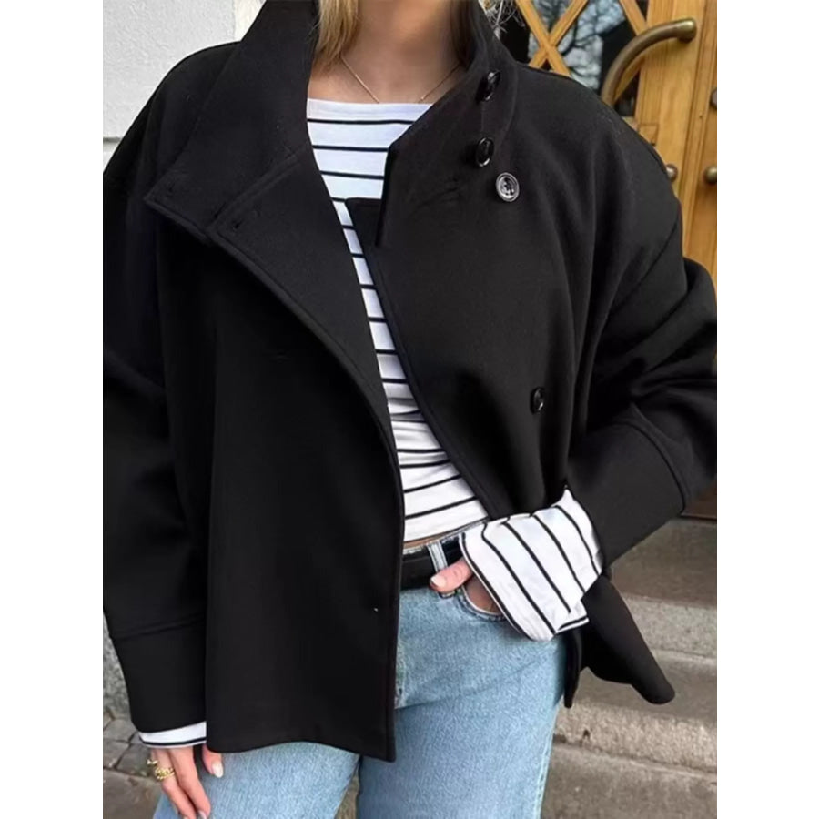 Woolen Long Sleeve Outerwear Black / S Apparel and Accessories