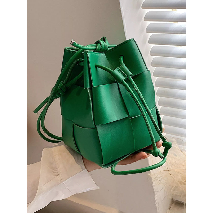 Woven Bucket Crossbody Bag Green / One Size Apparel and Accessories
