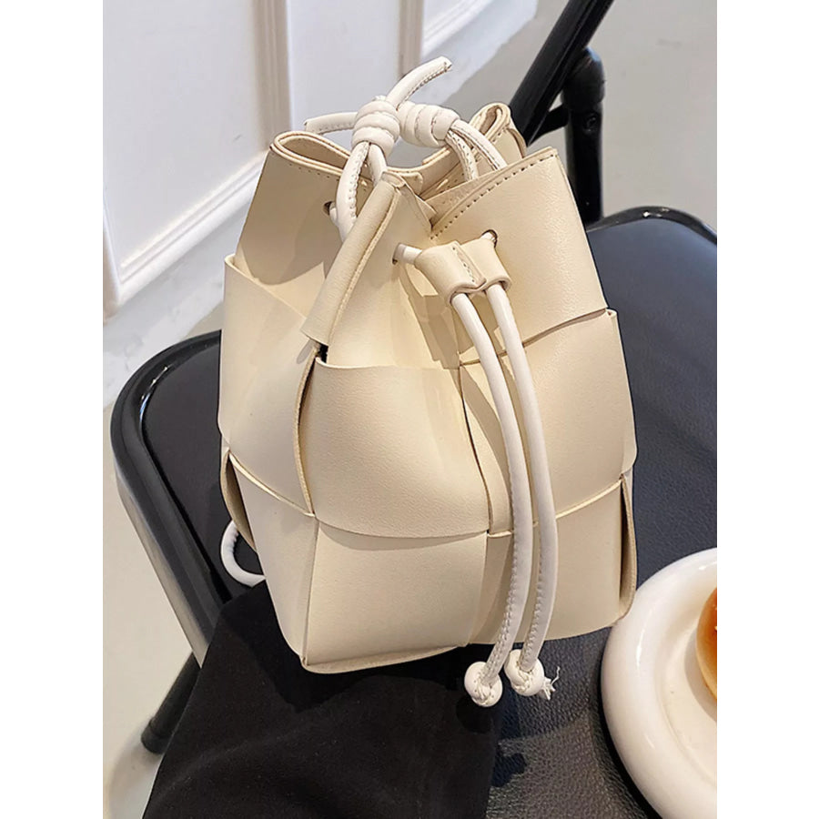 Woven Bucket Crossbody Bag White / One Size Apparel and Accessories