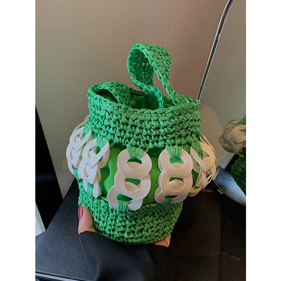 Woven Bucket Handbag Apparel and Accessories