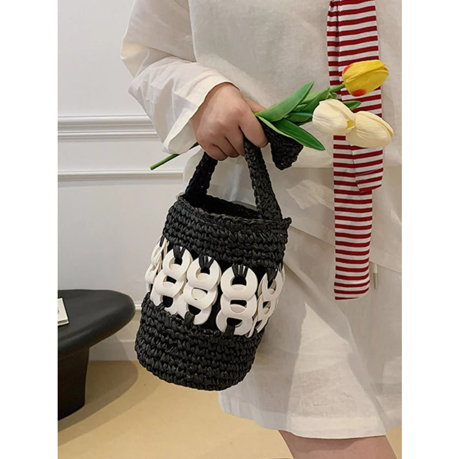 Woven Bucket Handbag Apparel and Accessories
