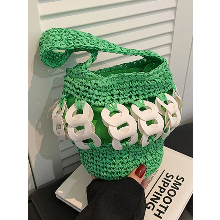 Woven Bucket Handbag Apparel and Accessories