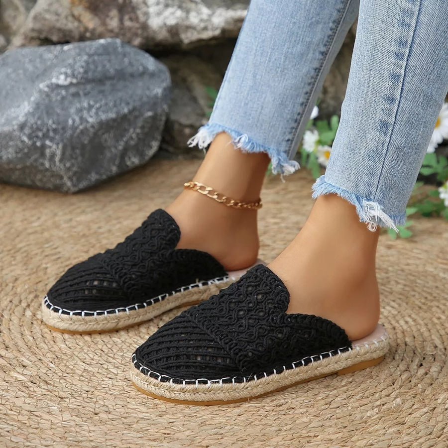 Woven Crochet Espadrille Sandals Apparel and Accessories