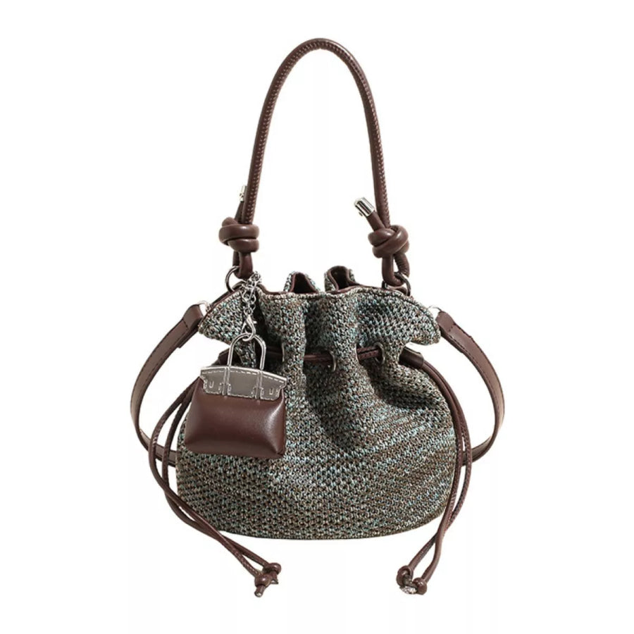 Woven Drawstring Crossbody Bag Apparel and Accessories