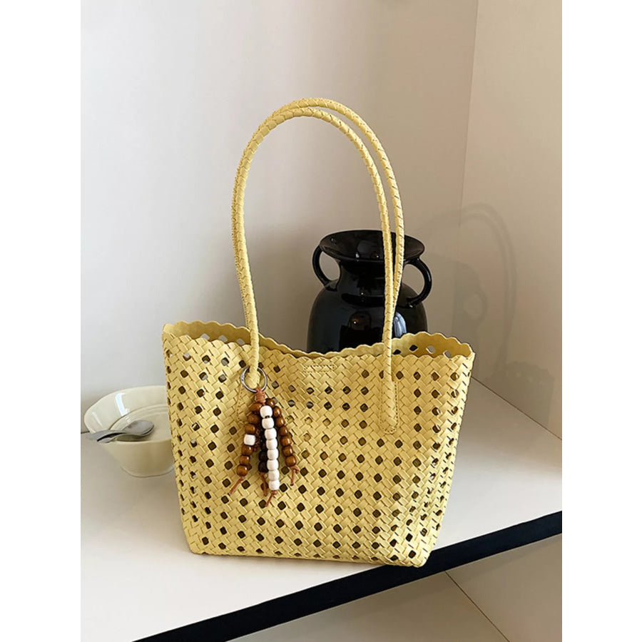 Woven Hollow-Out Shoulder Bag Apparel and Accessories