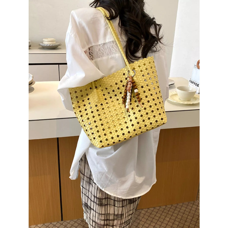 Woven Hollow-Out Shoulder Bag Apparel and Accessories