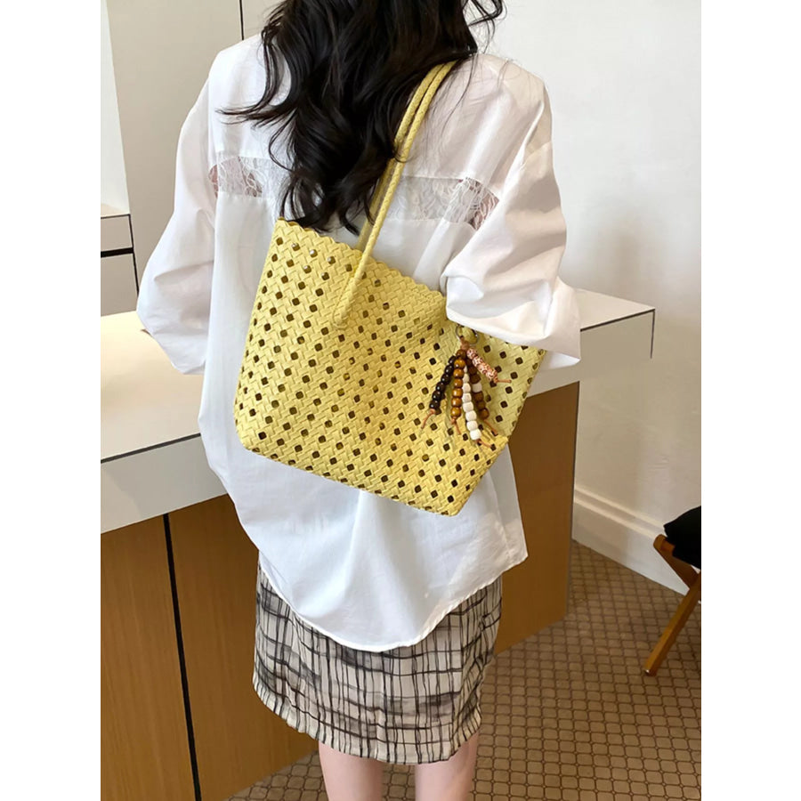 Woven Hollow-Out Shoulder Bag Apparel and Accessories