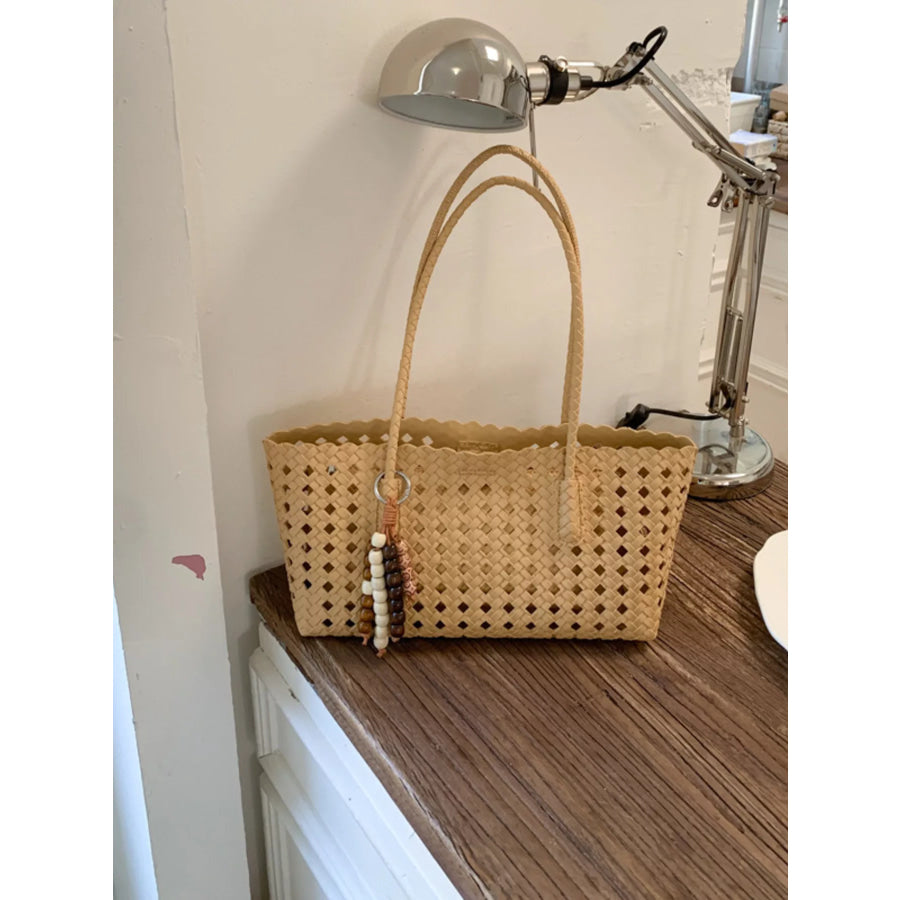 Woven Hollow-Out Shoulder Bag Apparel and Accessories