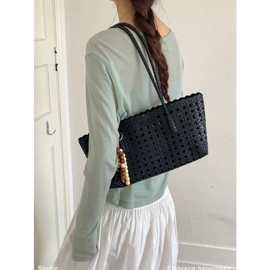 Woven Hollow-Out Shoulder Bag Apparel and Accessories