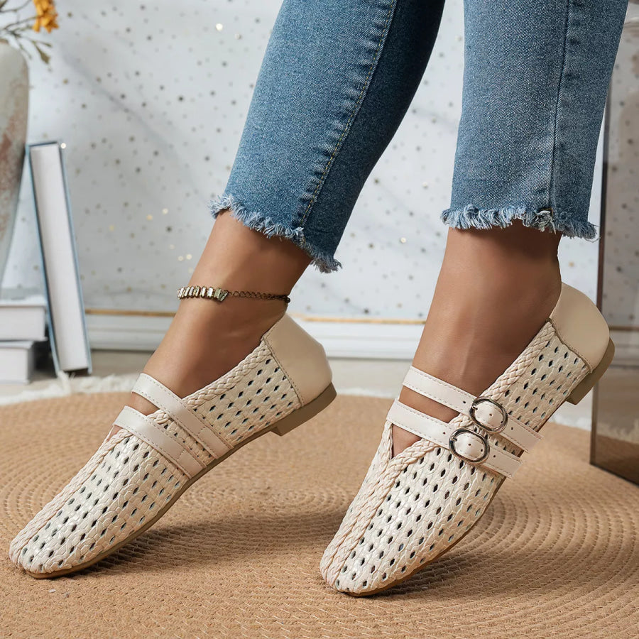 Woven Hollow-Out Slip-Ons Apparel and Accessories