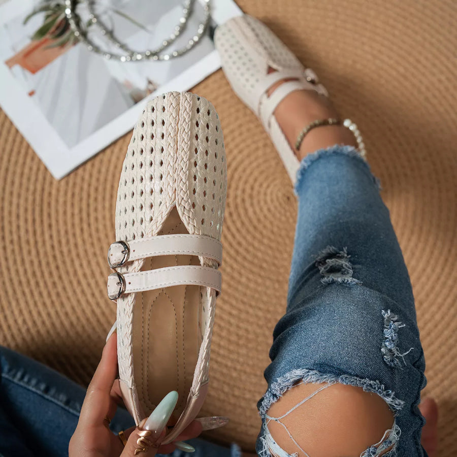 Woven Hollow-Out Slip-Ons Apparel and Accessories