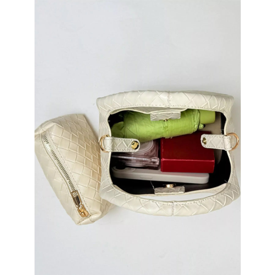 Woven Leather Crossbody Bag Apparel and Accessories