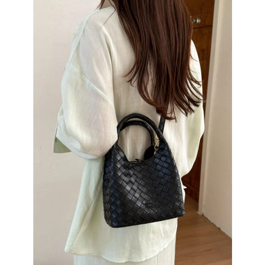 Woven Leather Crossbody Bag Apparel and Accessories