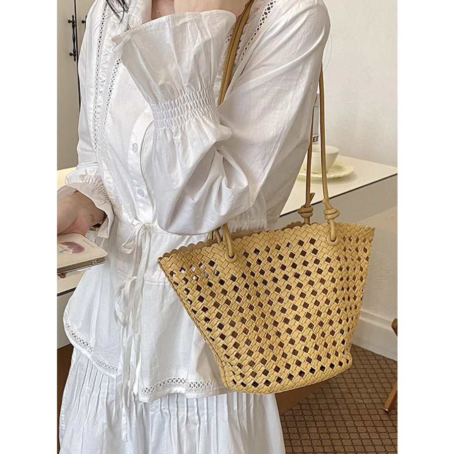 Woven Leather Shoulder Bag Apparel and Accessories