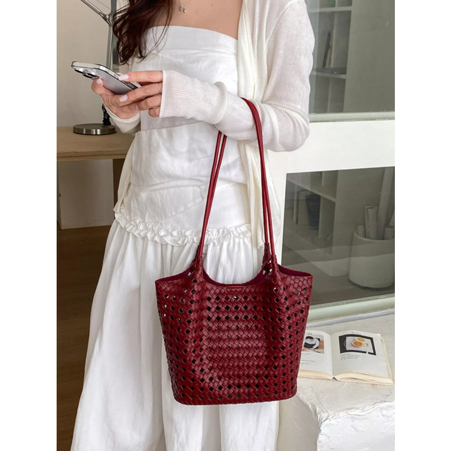 Woven Leather Shoulder Bag Apparel and Accessories