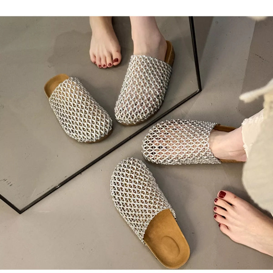 Woven Mesh Breathable Slip-on Sandals Apparel and Accessories