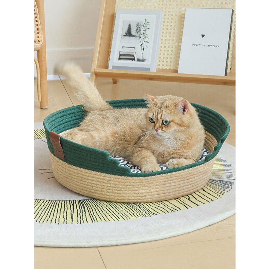 Woven Pet Nest Nest + Blue Mat (4 pcs) / S Apparel and Accessories