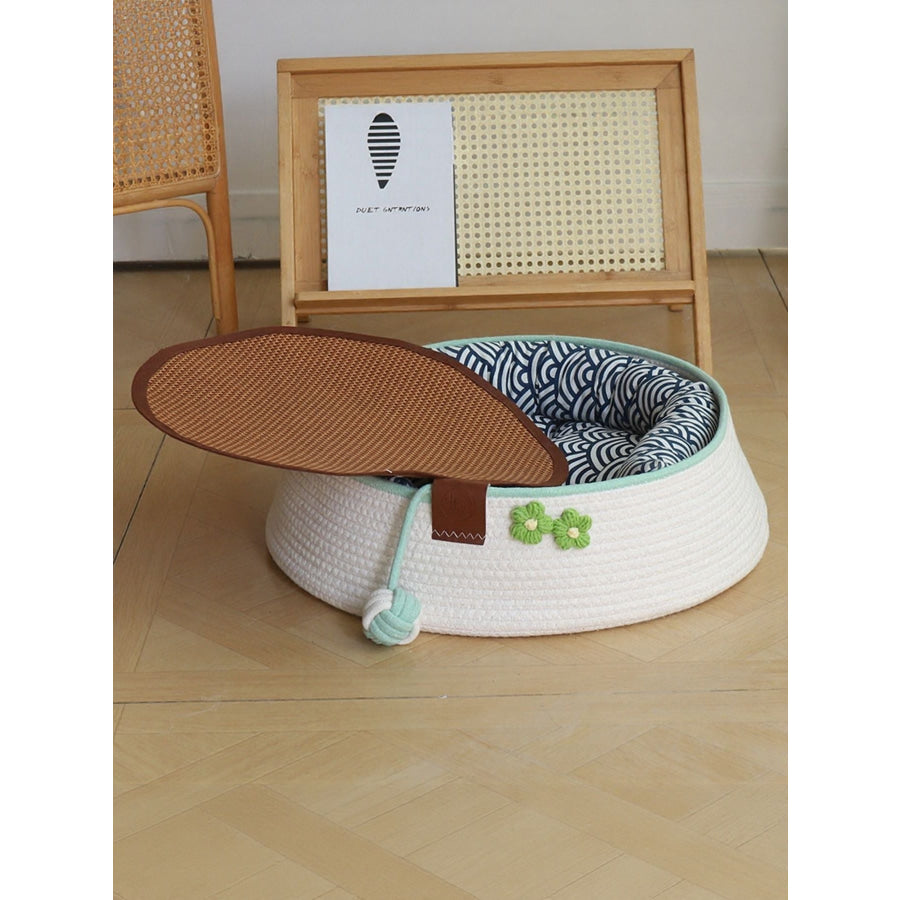 Woven Pet Nest with Toy Ball Blue Sets(4 Pcs) / S Apparel and Accessories