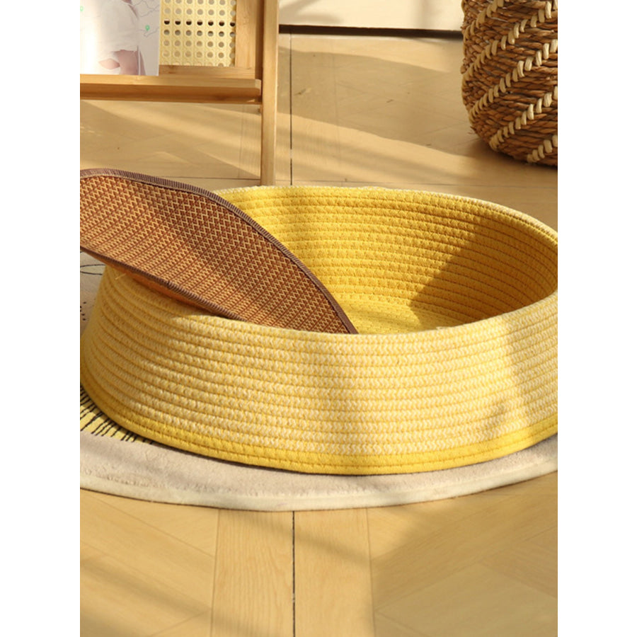 Woven Rattan Pet Nest A Yellow Nest Sets(4 pcs) / S Apparel and Accessories