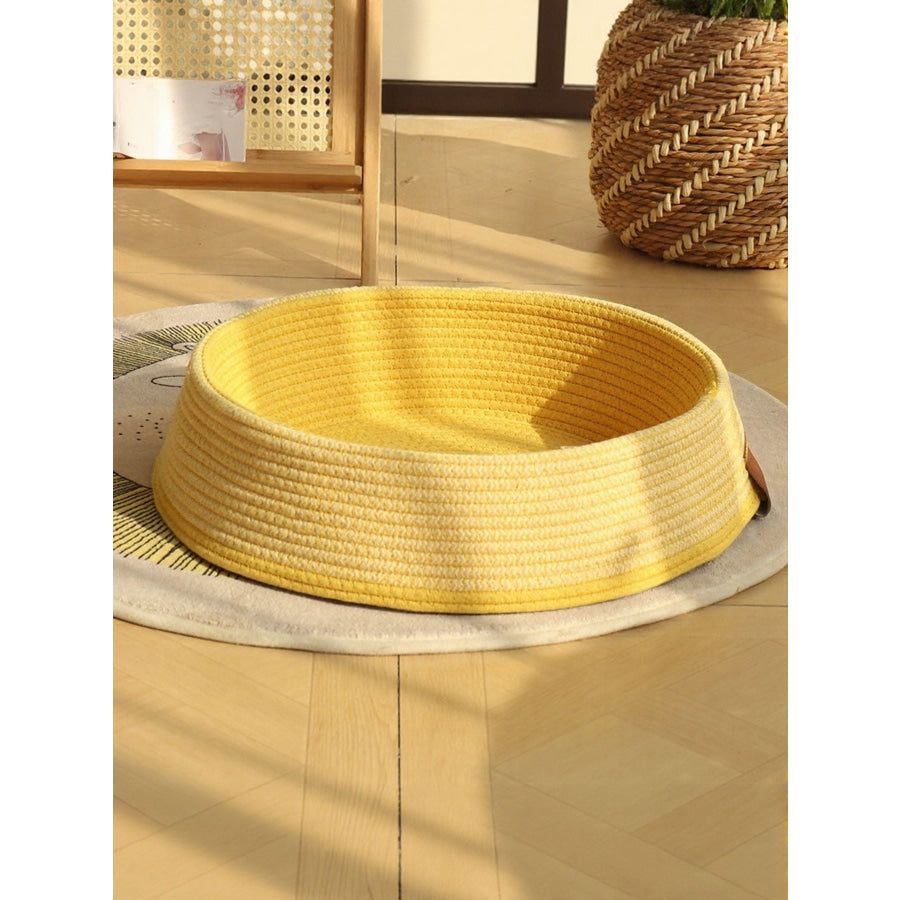 Woven Rattan Pet Nest Yellow Nest / S Apparel and Accessories