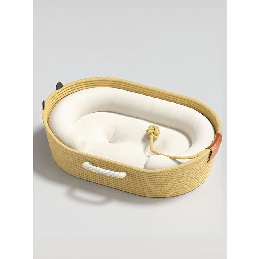 Woven Rope Oval Pet Bed Apparel and Accessories