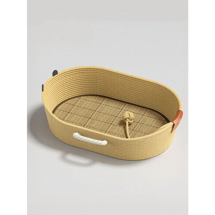 Woven Rope Oval Pet Bed Apparel and Accessories