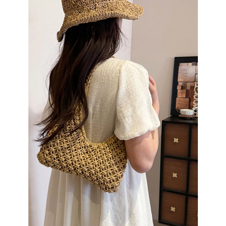Woven Shoulder Bag Brown / onesize Apparel and Accessories