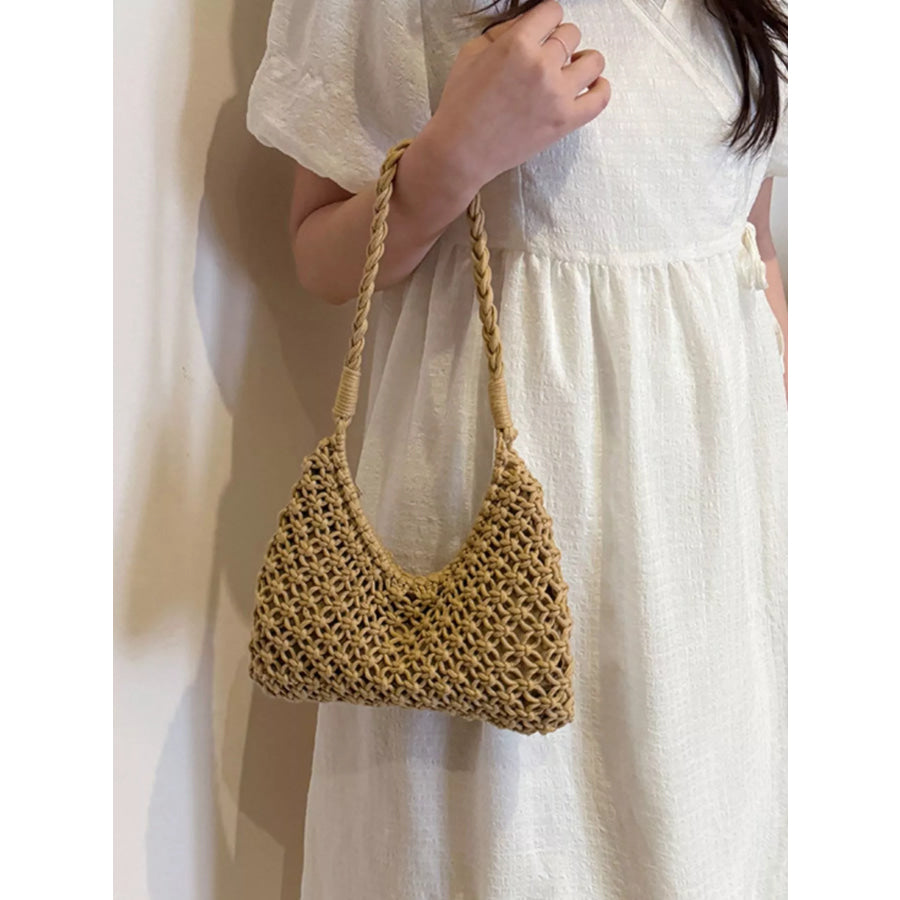 Woven Shoulder Bag Brown / onesize Apparel and Accessories