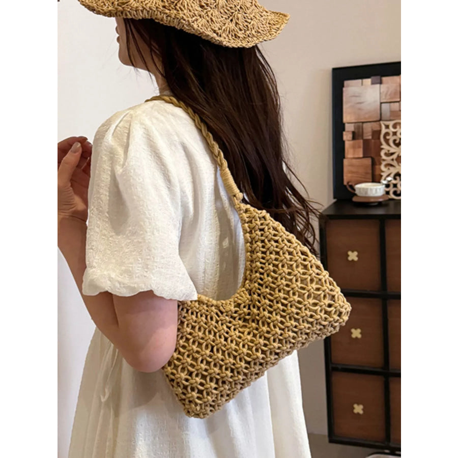 Woven Shoulder Bag Brown / onesize Apparel and Accessories